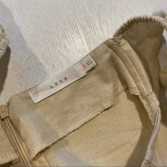 Lush Midi Tank Ruffle Dress Button Pockets - Picture 5 of 9